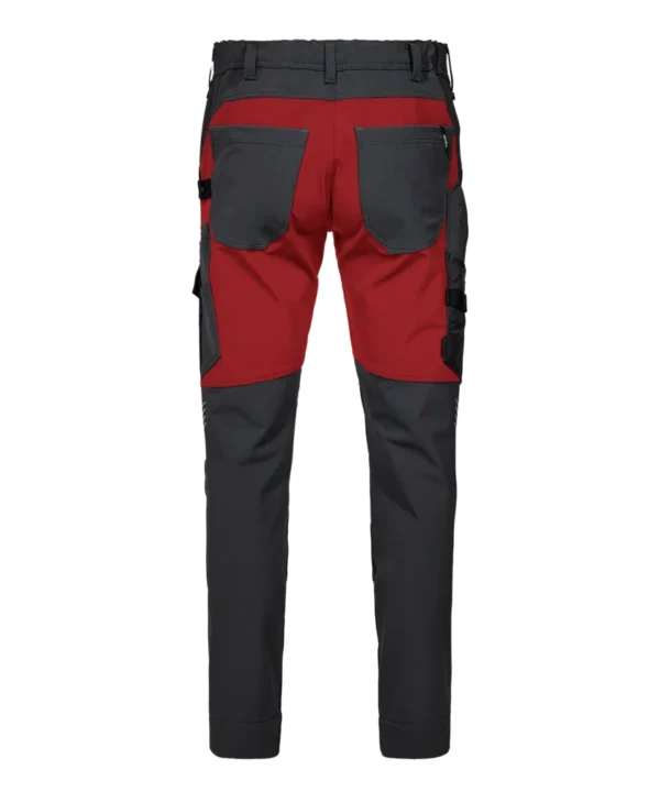 Engel Entire werkbroek 4-Way stretch met kniezakken | Antracietgrijs/rood